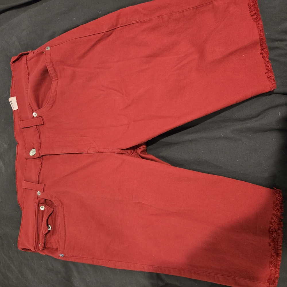 True Religion Vibrant Red Denim Shorts